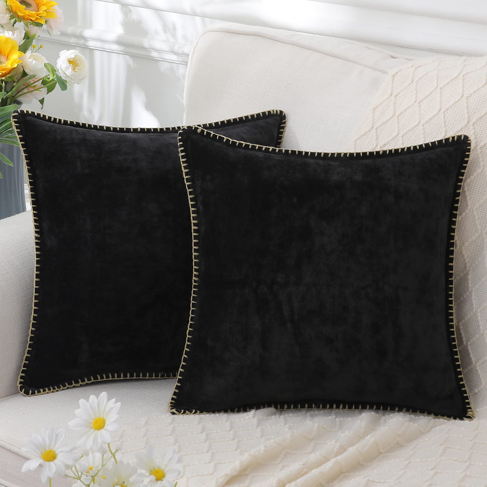 Luxury Decorative Cushion Cover in Velvety Chenille β Soft Accent Pillow for Couch and Bedroom, 40x40cm to 60x60cm 4