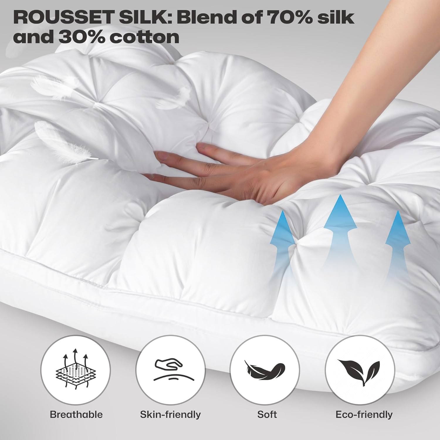 Luxury Goose Down Pillow for Side Sleepers – Soft, Breathable, Hotel-Quality Comfort with 800 Fill Power 2