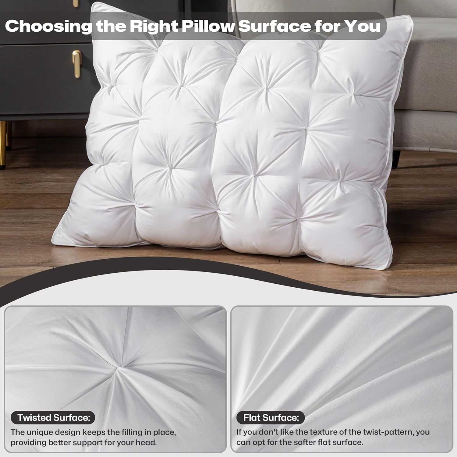 Luxury Goose Down Pillow for Side Sleepers – Soft, Breathable, Hotel-Quality Comfort with 800 Fill Power 5