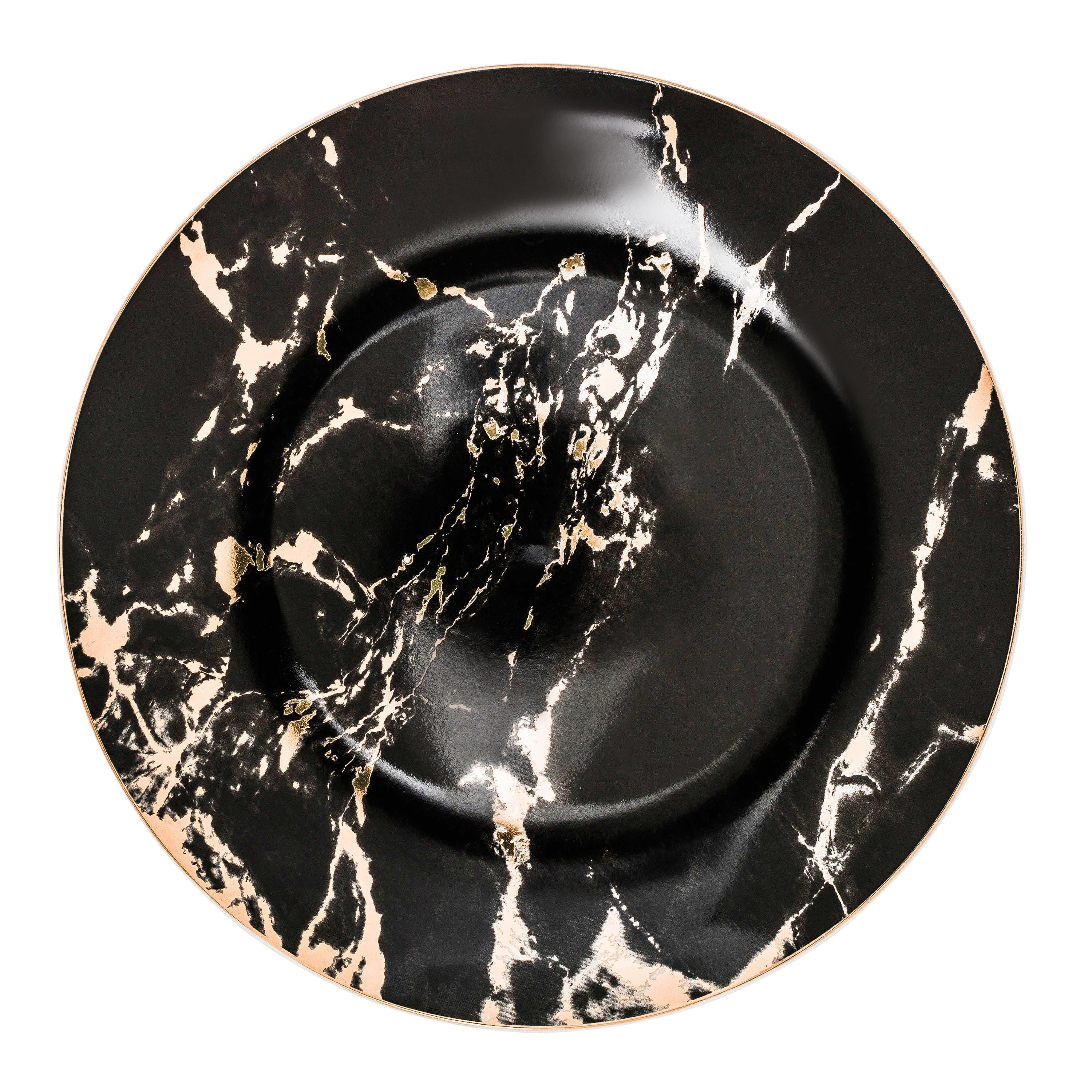 Marbled Fine Porcelain Dinner Plate Set with Gilded Corners – Elegant Kitchenware Collection 5