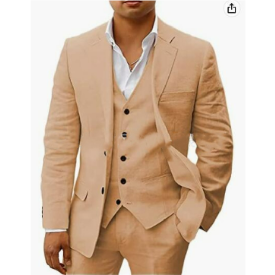 Men’s 3-Piece Summer Formal Wedding Guest Suit