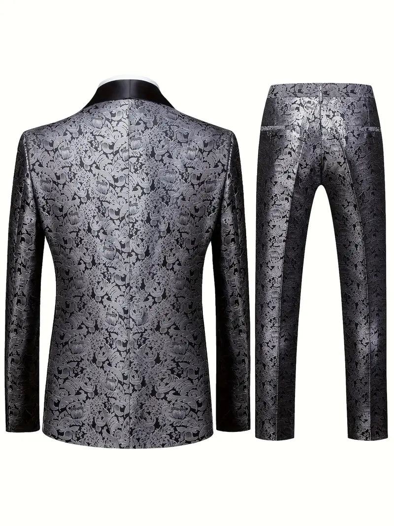Men’s Modern Metallic 3-Piece Wedding Guest Suit