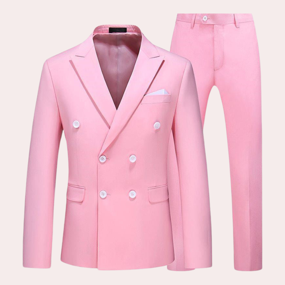 Men’s Relaxed Double-Breasted 2-Piece Wedding Guest Suit