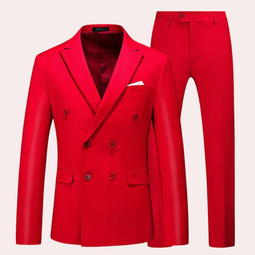 Men’s Relaxed Double-Breasted 2-Piece Wedding Guest Suit
