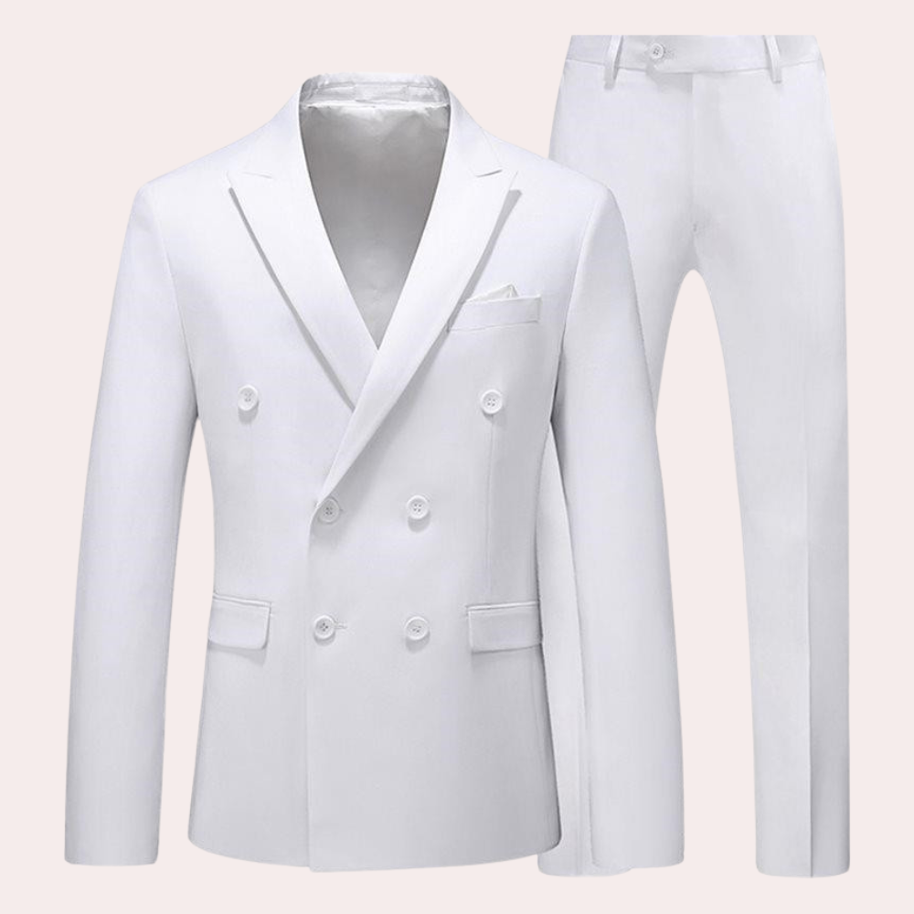 Men’s Relaxed Double-Breasted 2-Piece Wedding Guest Suit