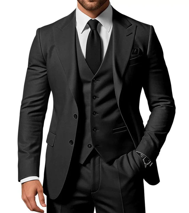 Men’s Single Breasted Slim Fit 3-Piece Wedding Guest Suit