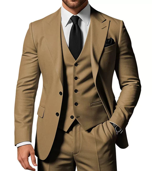 Men’s Single Breasted Slim Fit 3-Piece Wedding Guest Suit