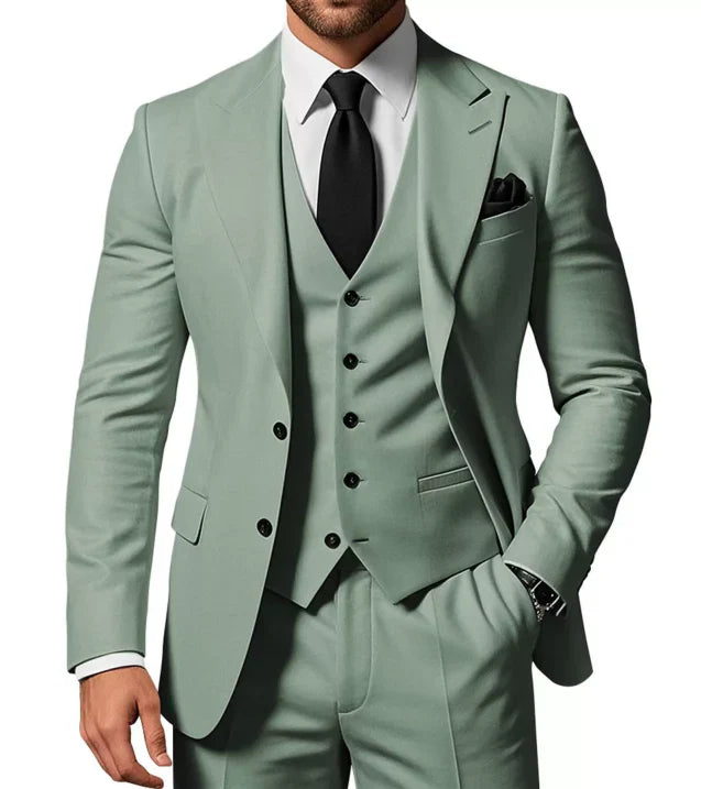 Men’s Single Breasted Slim Fit 3-Piece Wedding Guest Suit