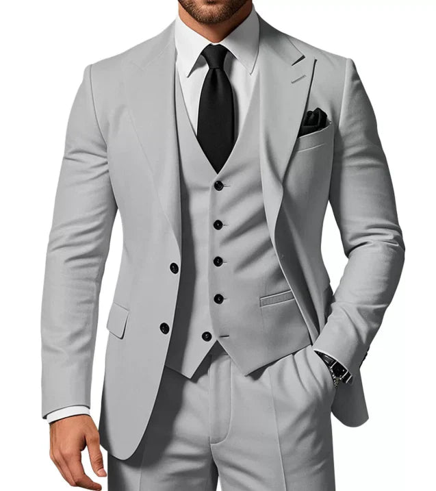 Men’s Single Breasted Slim Fit 3-Piece Wedding Guest Suit