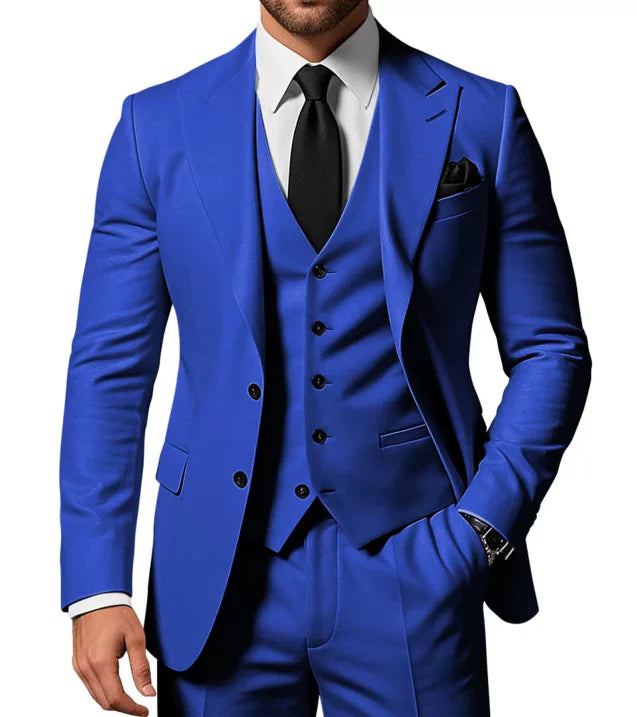 Men’s Single Breasted Slim Fit 3-Piece Wedding Guest Suit