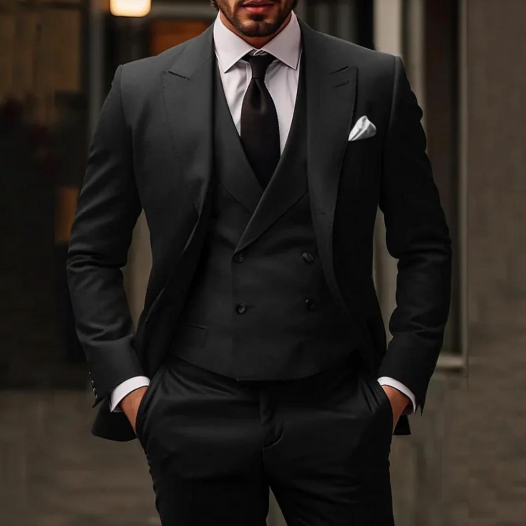 Men's Three-Piece Wedding Guest Suit Formal Outfit