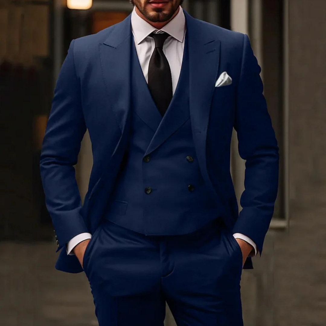 Men's Three-Piece Wedding Guest Suit Formal Outfit