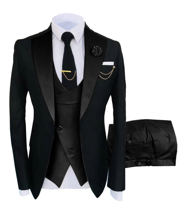 Men's Three-Piece Wedding Guest Suit for Modern Fashion Style