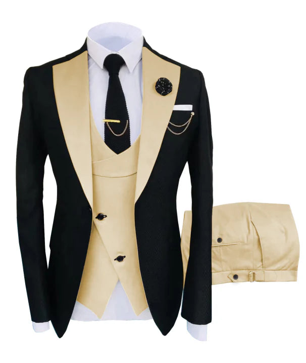 Men's Three-Piece Wedding Guest Suit for Modern Fashion Style