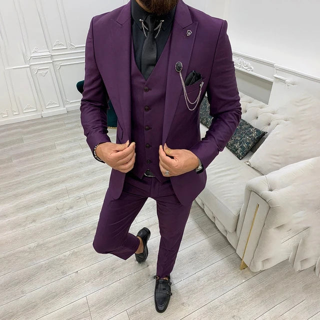 Men’s Trendy 3-Piece Wedding Guest Suit