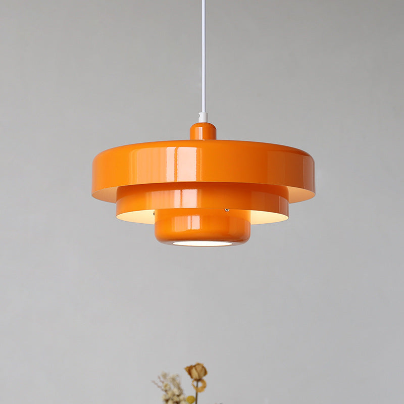 Mid-Century Iron Pendant Lamp, Adjustable Hanging Length, Bauhaus Design, Stylish Kitchen Pendant Lighting in Green, Orange, White 1