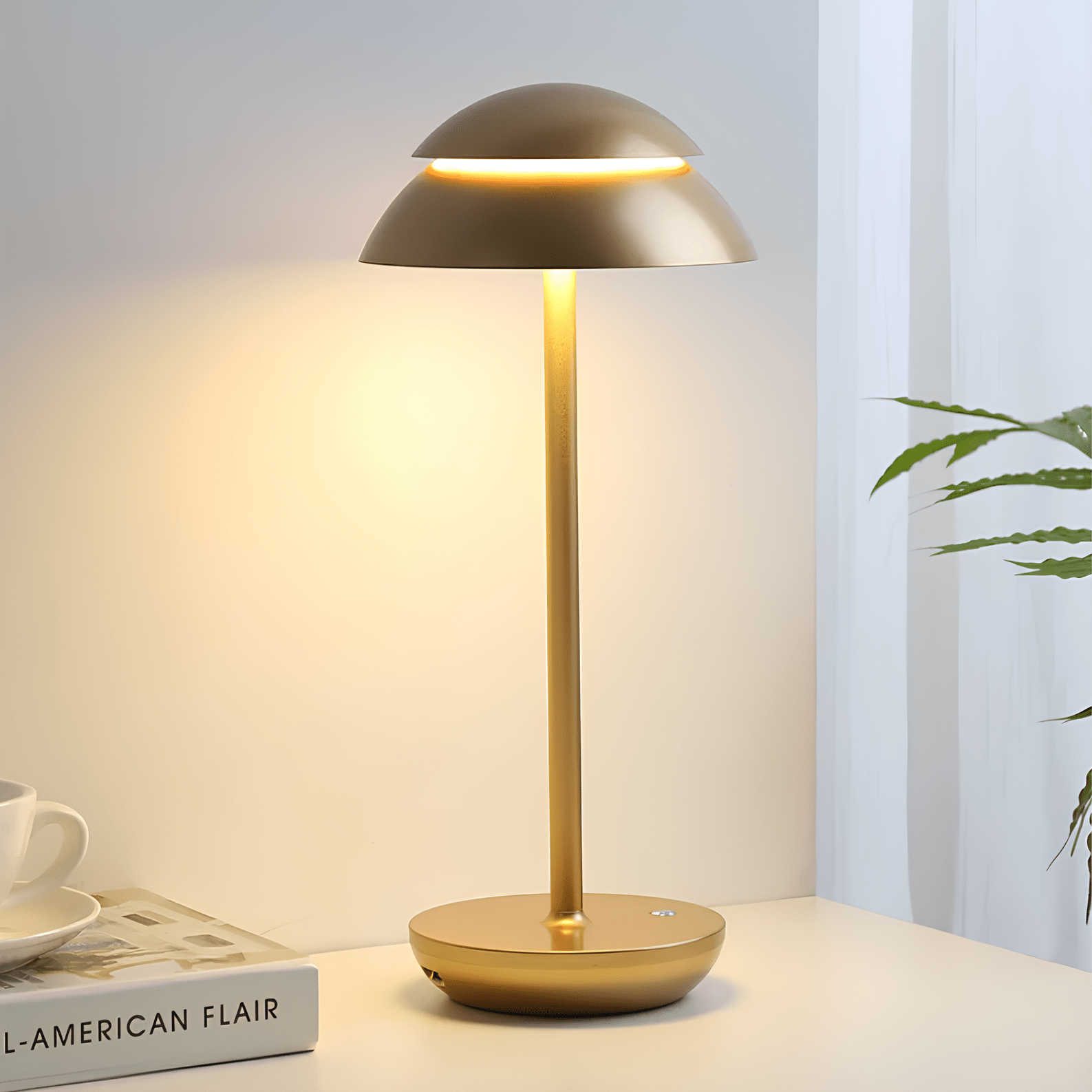 Modern Cordless Rechargeable Table Lamp with Touch Control Dimming – Scandinavian Design Bedside Lamp for Elegant Lighting