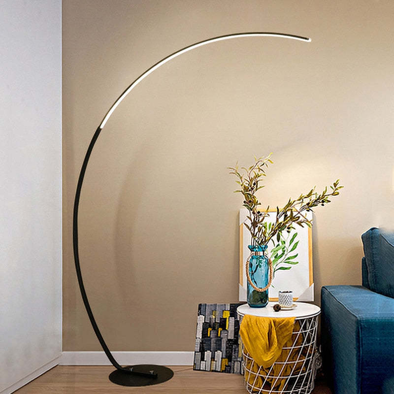 Modern Black Floor Lamp - Arc LED Standing Lamp for Living Room and Bedroom, Adjustable Lighting, Durable Metal Design 2