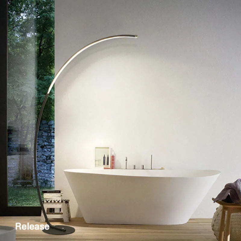 Modern Black Floor Lamp - Arc LED Standing Lamp for Living Room and Bedroom, Adjustable Lighting, Durable Metal Design 4