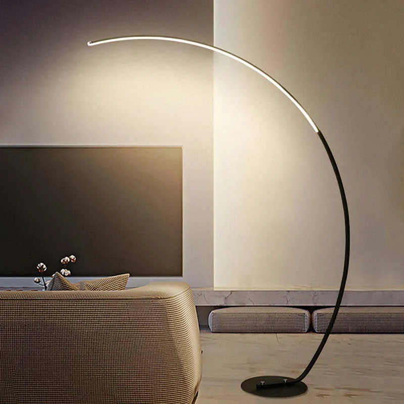 Modern Black Floor Lamp - Arc LED Standing Lamp for Living Room and Bedroom, Adjustable Lighting, Durable Metal Design 5