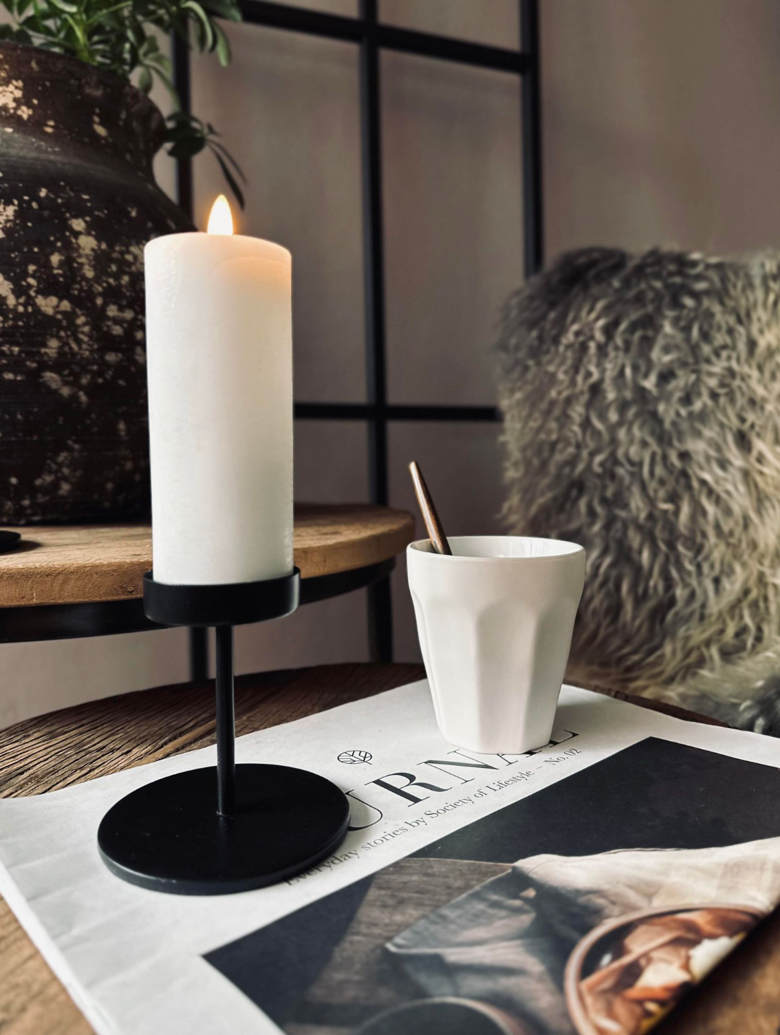 Modern Black Metal Candle Holders Set for Pillar Candles – 3 Height Options, Elegant Candle Stick Holders for Home Decor 2