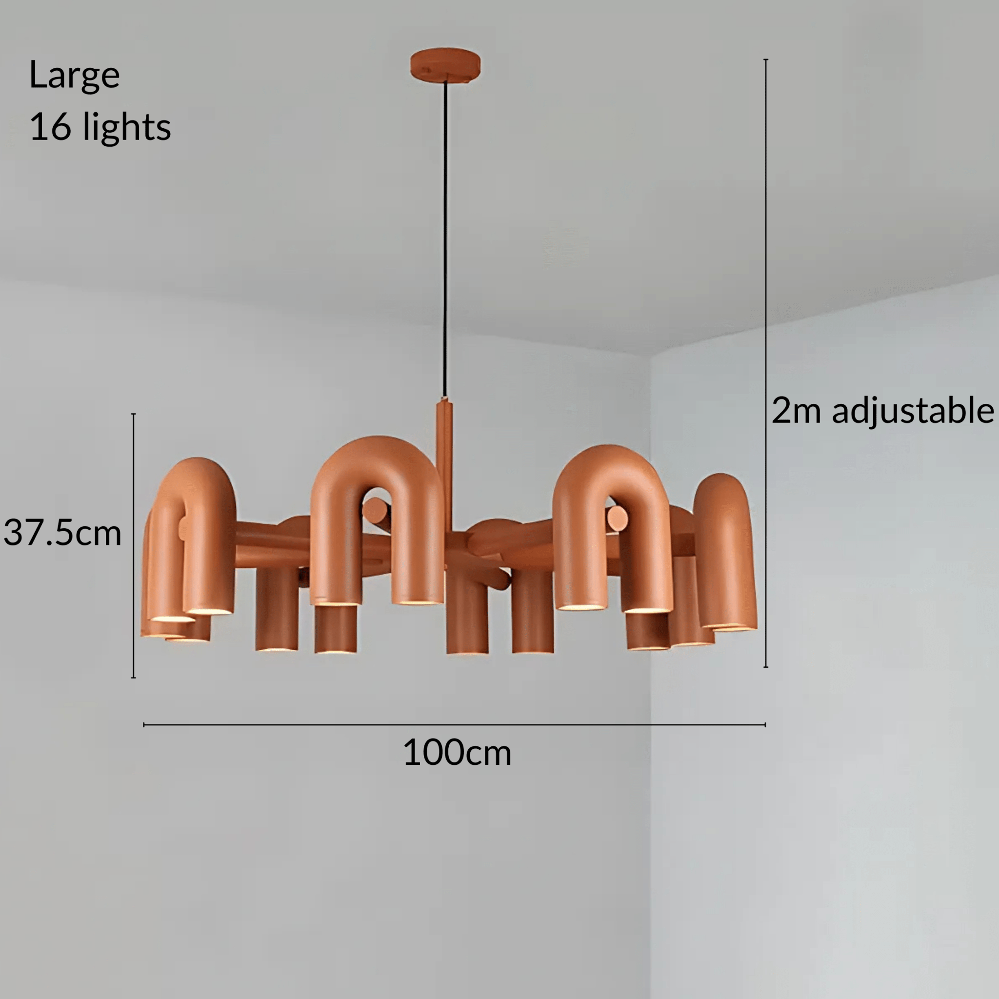 Modern Chandelier Lighting with U-Shaped Tube Design – Adjustable Height LED Chandelier for Contemporary Home Decor 12