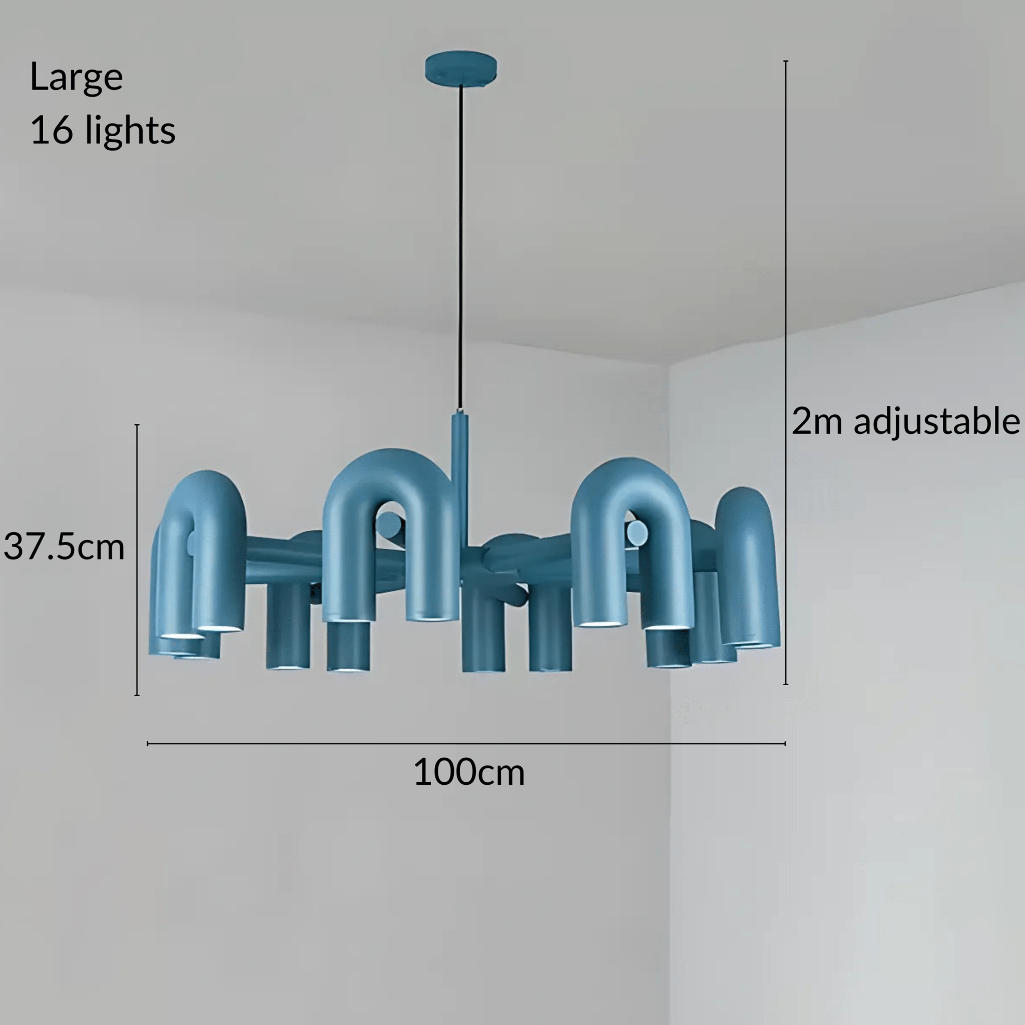 Modern Chandelier Lighting with U-Shaped Tube Design – Adjustable Height LED Chandelier for Contemporary Home Decor 19