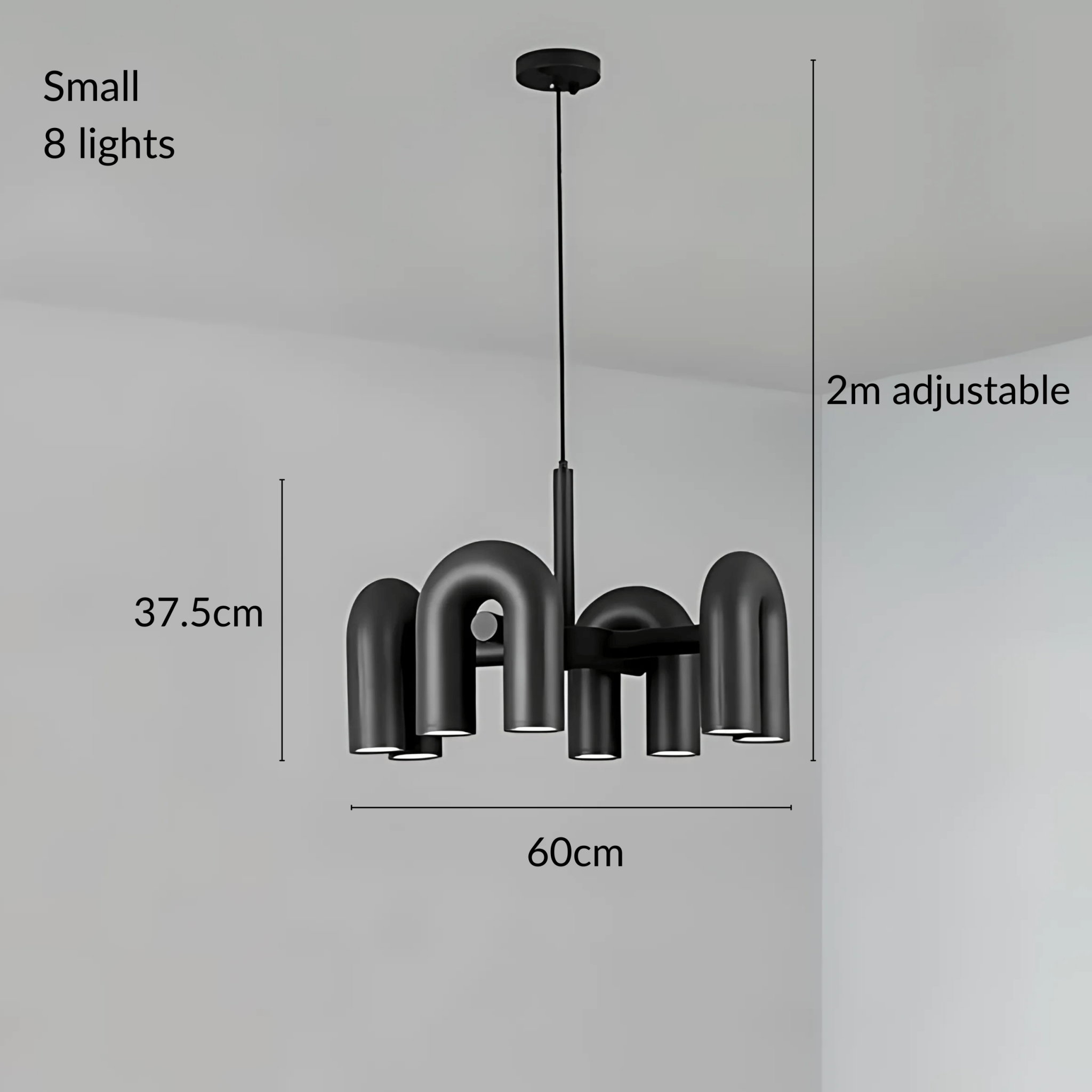 Modern Chandelier Lighting with U-Shaped Tube Design – Adjustable Height LED Chandelier for Contemporary Home Decor 21