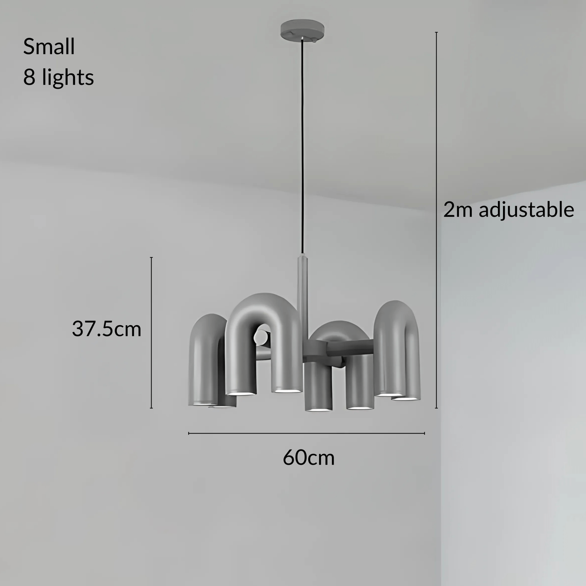 Modern Chandelier Lighting with U-Shaped Tube Design – Adjustable Height LED Chandelier for Contemporary Home Decor 25
