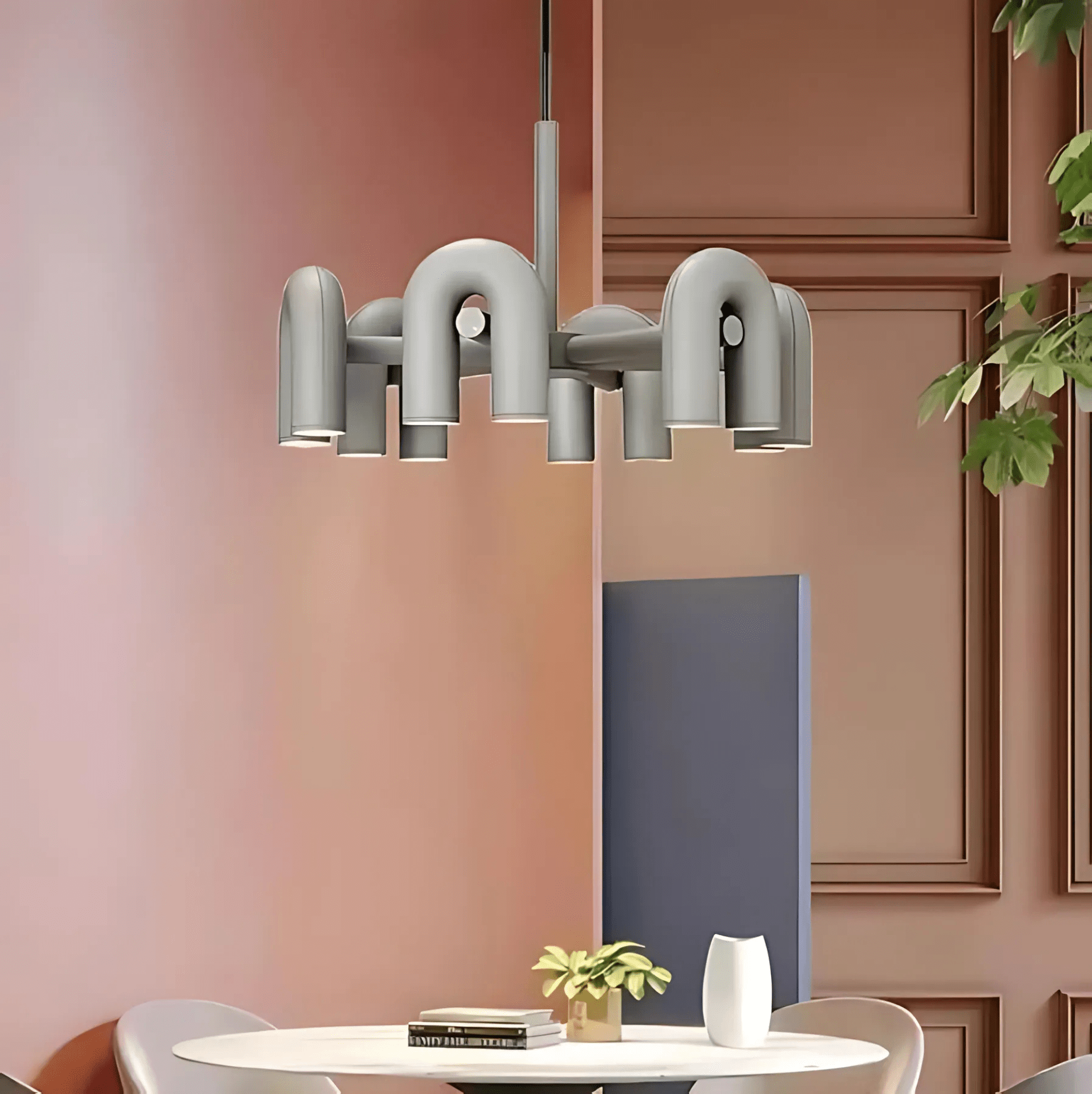 Modern Chandelier Lighting with U-Shaped Tube Design – Adjustable Height LED Chandelier for Contemporary Home Decor 8