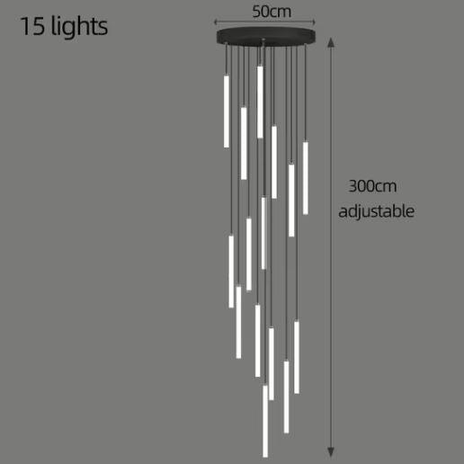 Modern Chandelier with Adjustable Height, Customizable LED Lighting, Aluminum and Acrylic Design - 8 Styles Available 10