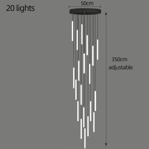 Modern Chandelier with Adjustable Height, Customizable LED Lighting, Aluminum and Acrylic Design - 8 Styles Available 11