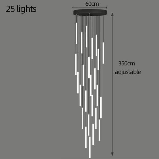 Modern Chandelier with Adjustable Height, Customizable LED Lighting, Aluminum and Acrylic Design - 8 Styles Available 12