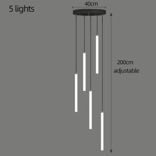 Modern Chandelier with Adjustable Height, Customizable LED Lighting, Aluminum and Acrylic Design - 8 Styles Available 13