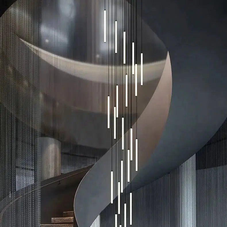 Modern Chandelier with Adjustable Height, Customizable LED Lighting, Aluminum and Acrylic Design - 8 Styles Available 3