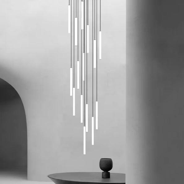 Modern Chandelier with Adjustable Height, Customizable LED Lighting, Aluminum and Acrylic Design - 8 Styles Available 4