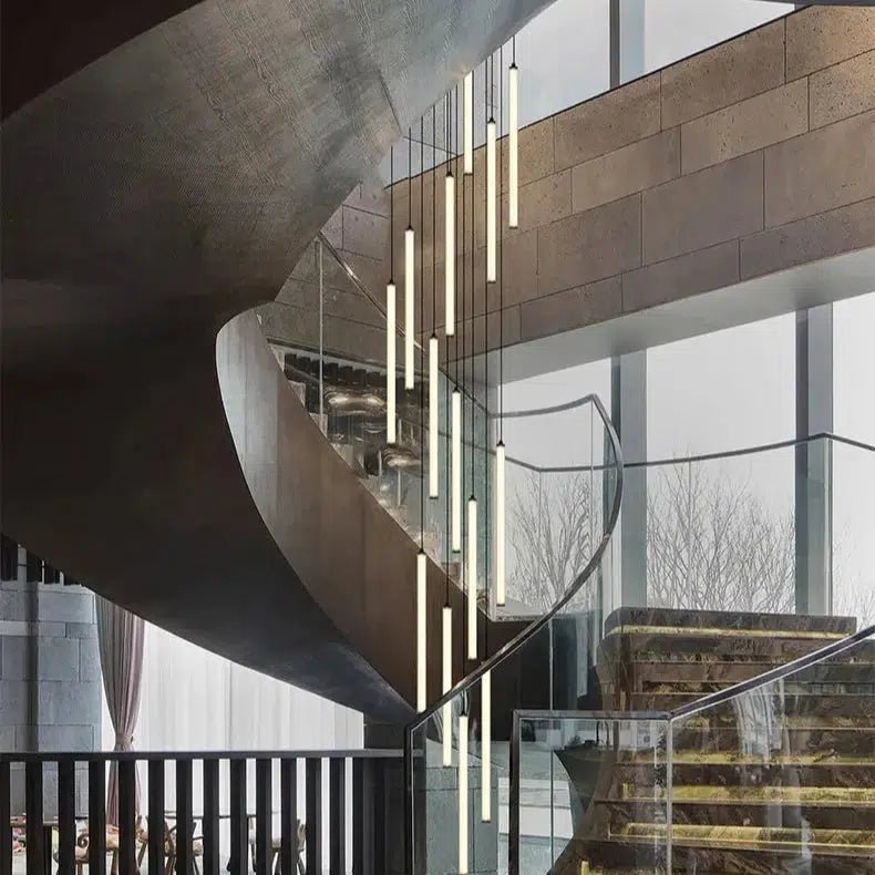 Modern Chandelier with Adjustable Height, Customizable LED Lighting, Aluminum and Acrylic Design - 8 Styles Available 7