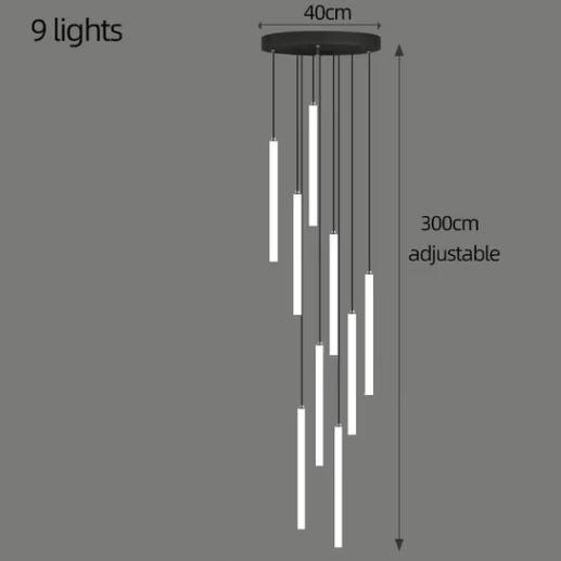 Modern Chandelier with Adjustable Height, Customizable LED Lighting, Aluminum and Acrylic Design - 8 Styles Available 9