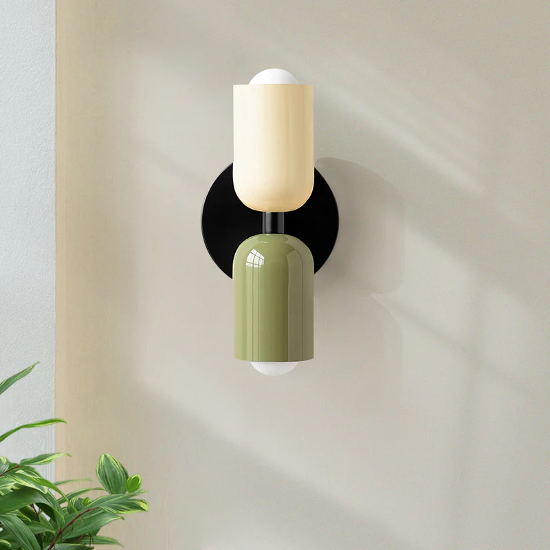 Modern Dual Glass Outdoor Wall Light Fixture with Up and Down Illumination for Gardens and Patios 2