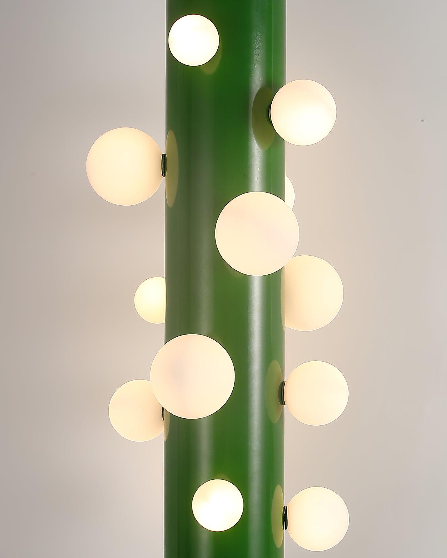 Modern Floor Lamp with Green Metal Base and White Shade - Stylish Standing Lamp for Living Room Indoor Lighting 5