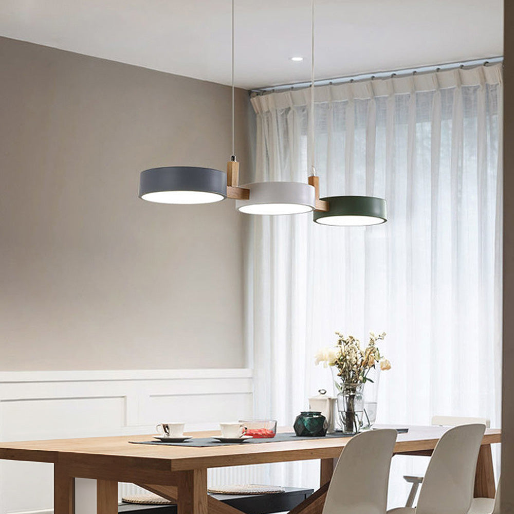 Modern Flush Mount Ceiling Light Fixture with Nordic Design – LED Integrated Metal and Wood Ceiling Light for Kitchen and Dining Room 3