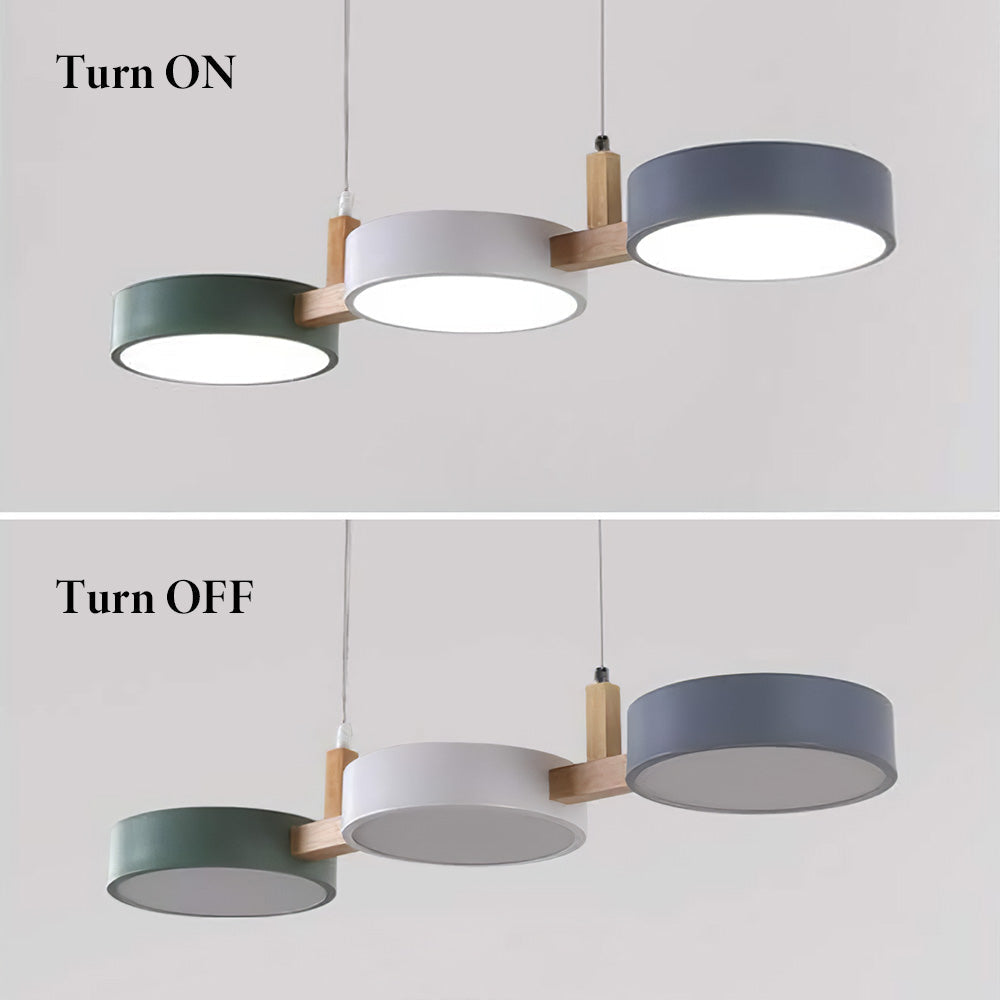 Modern Flush Mount Ceiling Light Fixture with Nordic Design – LED Integrated Metal and Wood Ceiling Light for Kitchen and Dining Room 6