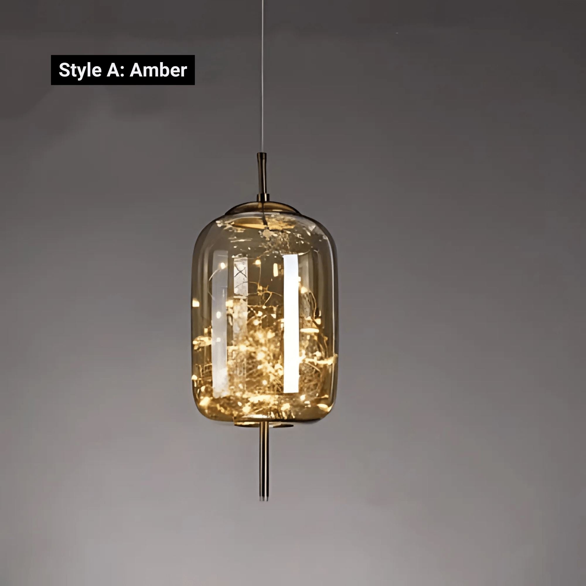 Modern Glass Pendant Light with Adjustable Wire – Starlit Smoky Fixture for Kitchen and Dining 10