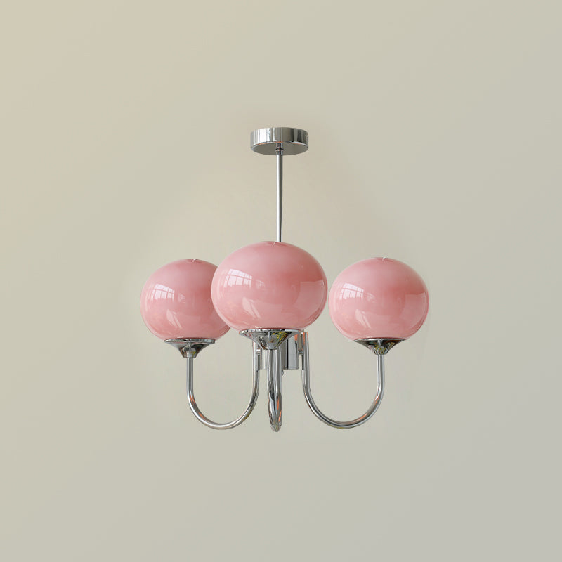Modern Gold Chandelier Light with Pink Glass Shades – Elegant Dining Room Chandelier for Stylish Home Decor 18