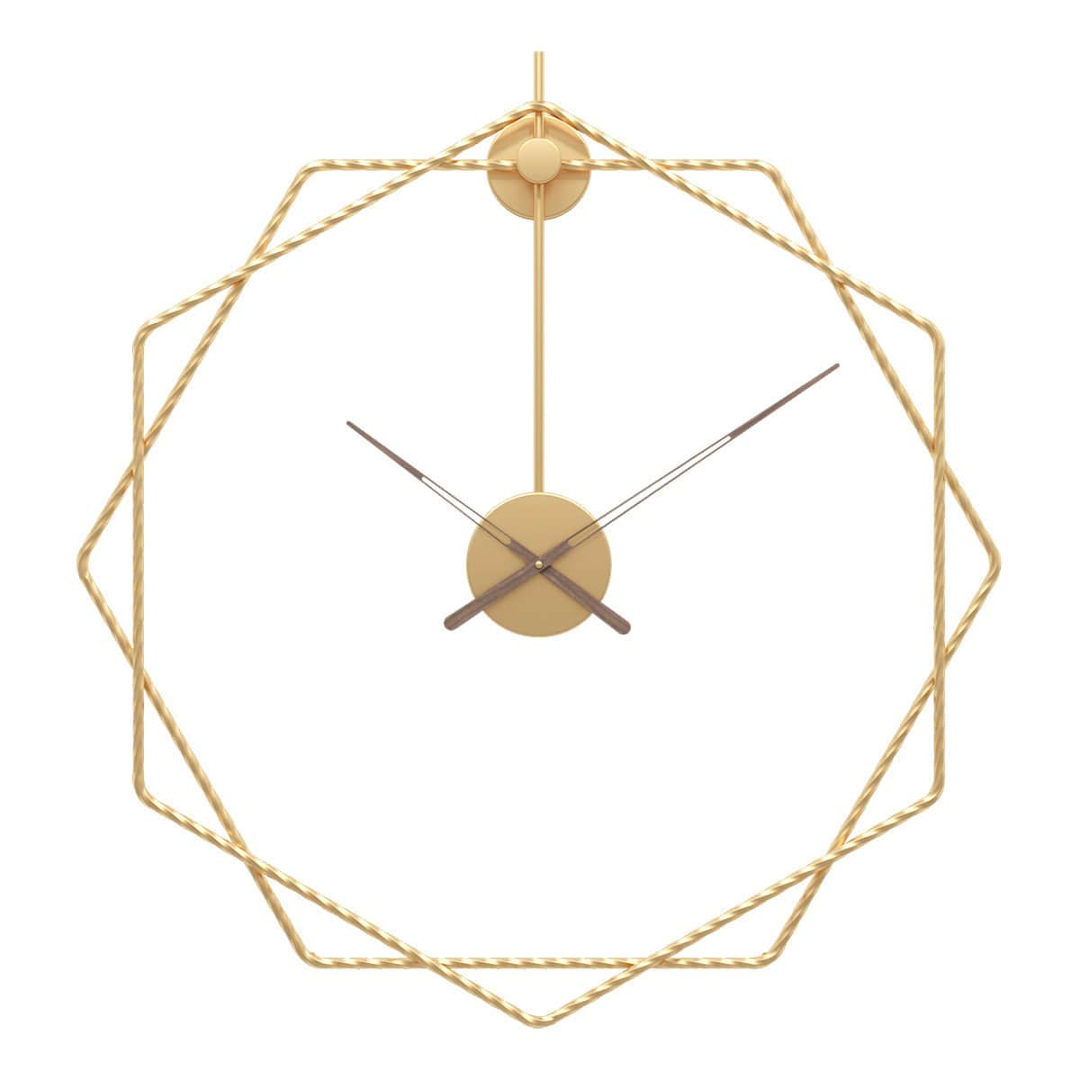 Modern Gold Hexagon Wall Clock β Minimalist Abstract Design for Wall Clock Decor 1