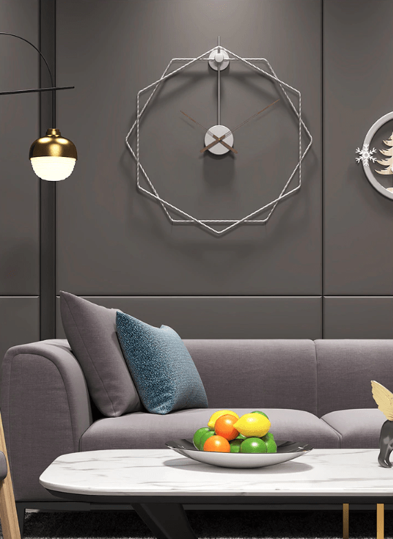 Modern Gold Hexagon Wall Clock – Minimalist Abstract Design for Wall Clock Decor 7