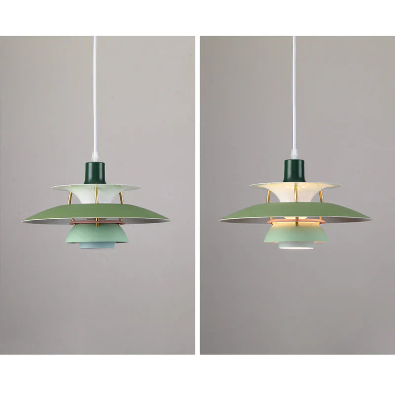 Modern LED Pendant Light with Colorful Metal Shade for Kitchen, Dining, or Living Room - Indoor Hanging Light Fixture 4