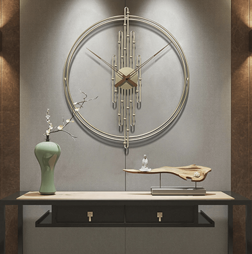 Modern Minimalist Wall Clock with Brushed Gold Finish β 50 cm Diameter, Silent Sweep Decor for Home and Office 1