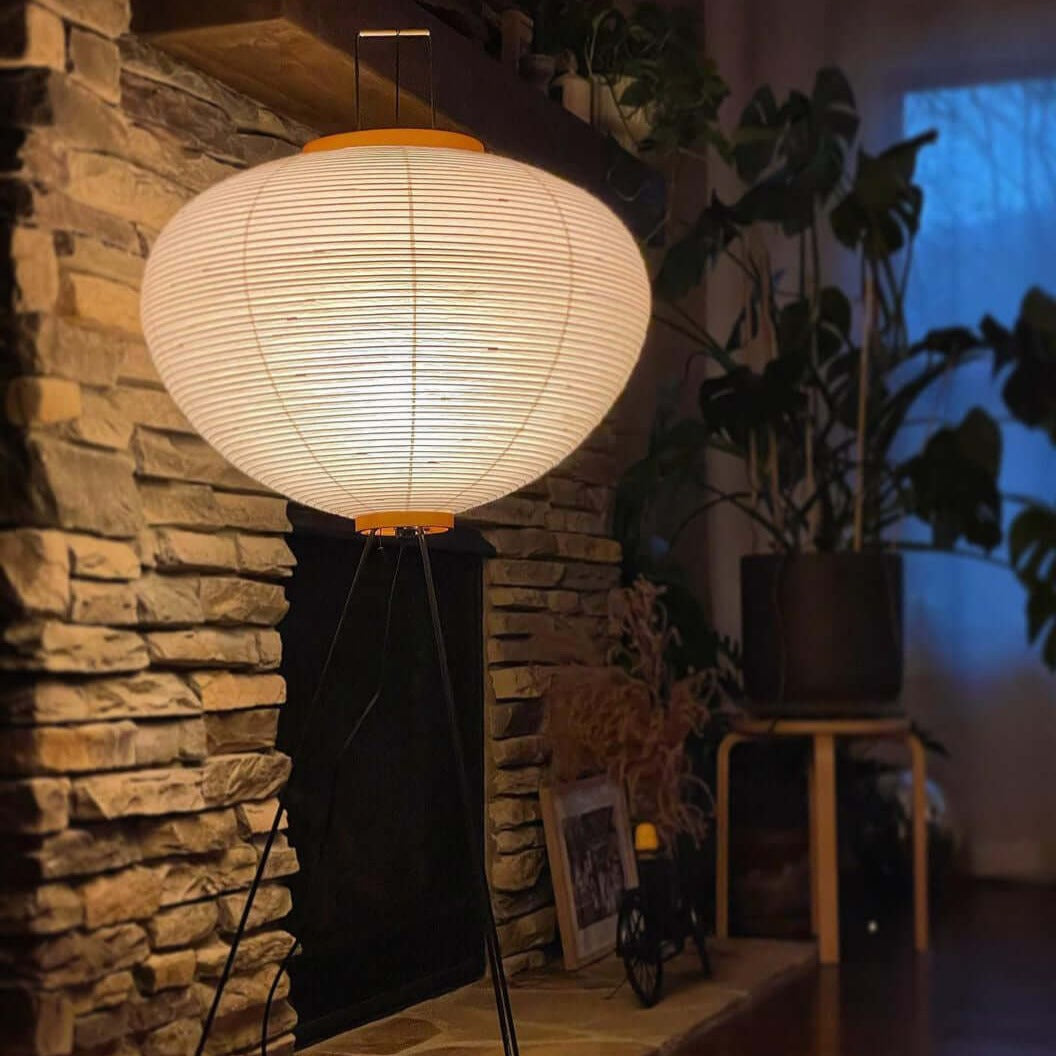 Modern Rice Paper Floor Lamp – Elegant Minimalist Design for Living Room – Soft Light Diffusion with Durable Metal Base 4