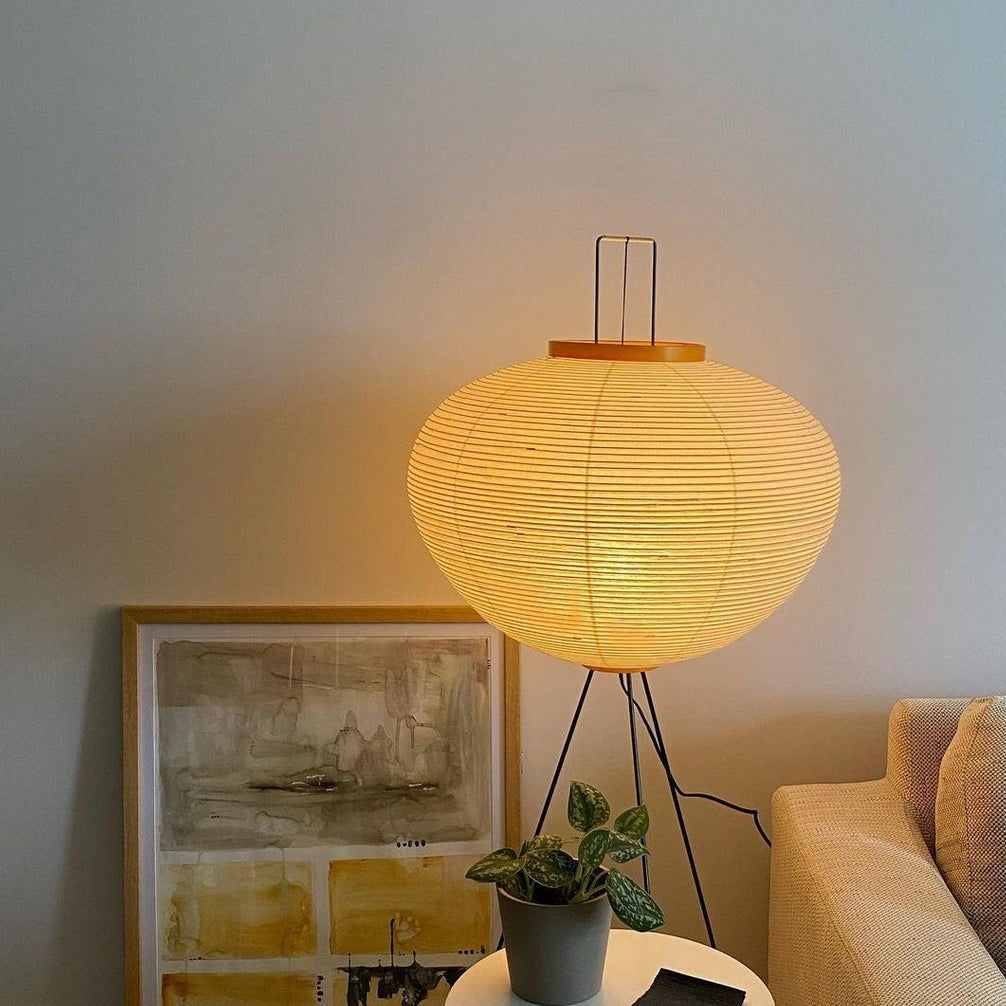 Modern Rice Paper Floor Lamp – Elegant Minimalist Design for Living Room – Soft Light Diffusion with Durable Metal Base 5